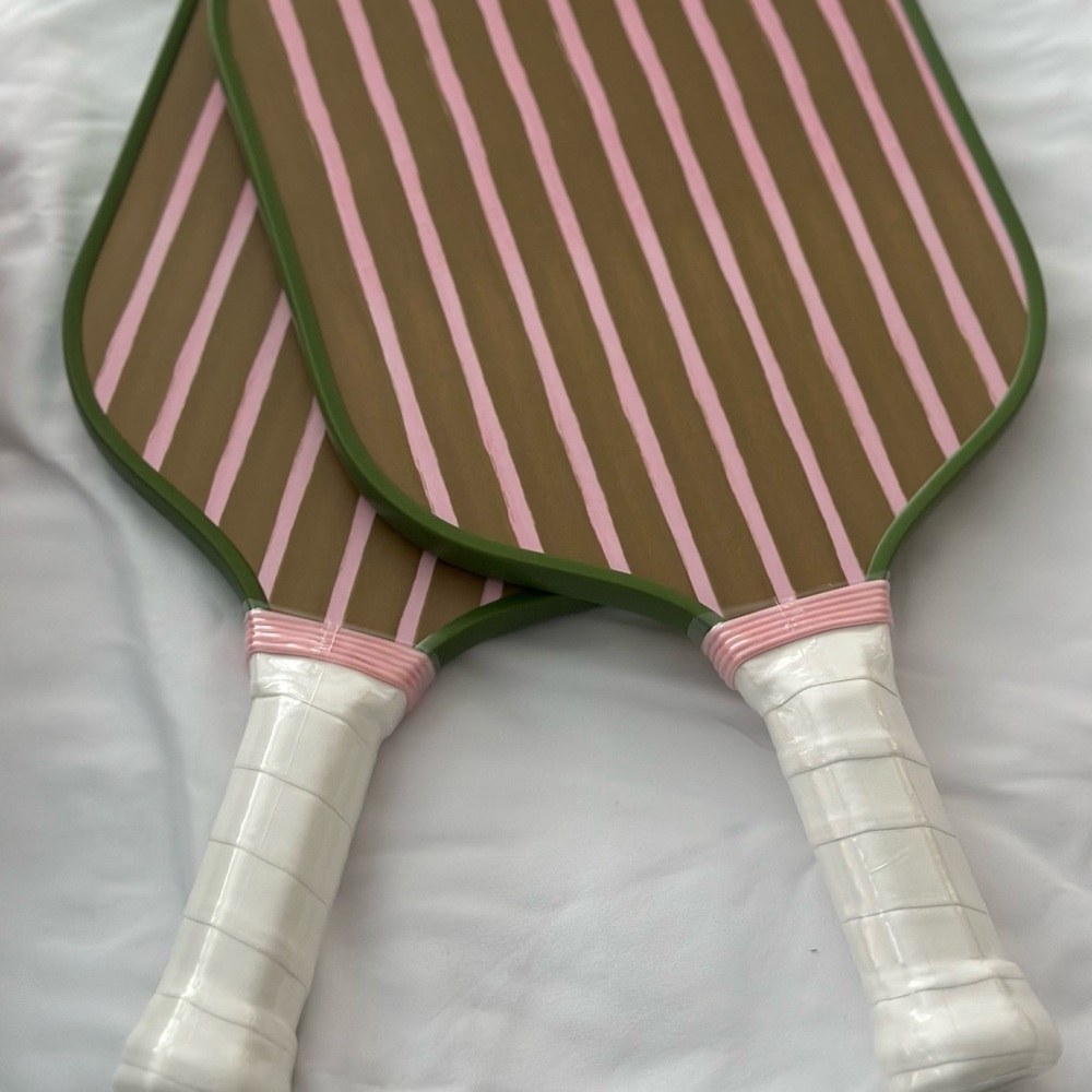 Anthropologie Pink, Green and Yellow Pickleball Set - Picture 8 of 13